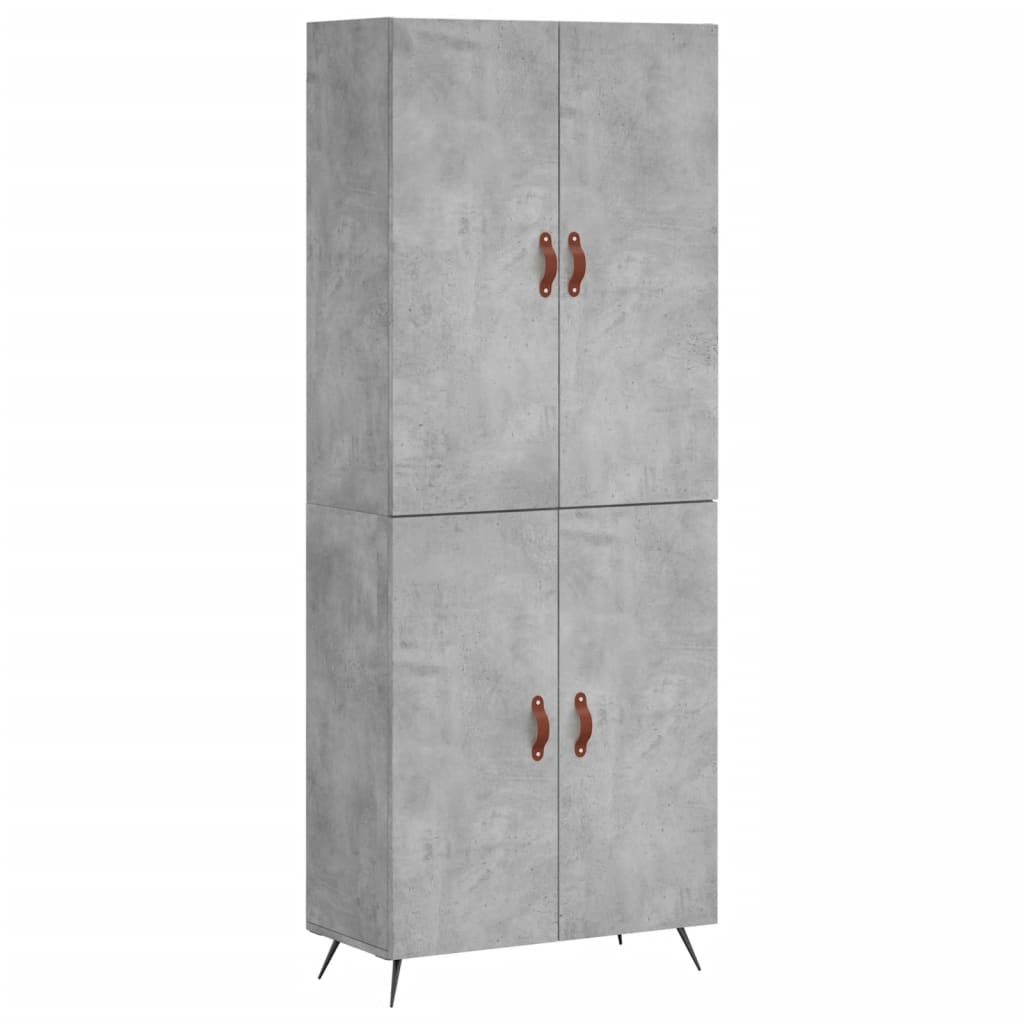 vidaXL Buffet haut Gris béton 69,5x34x180 cm Bois d'ingénierie