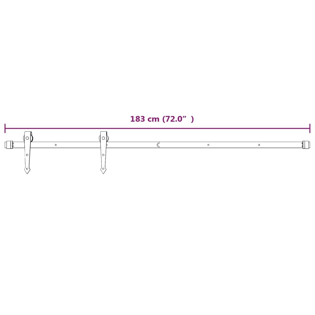 vidaXL Kit de quincaillerie de porte coulissante 183 cm Acier Blanc