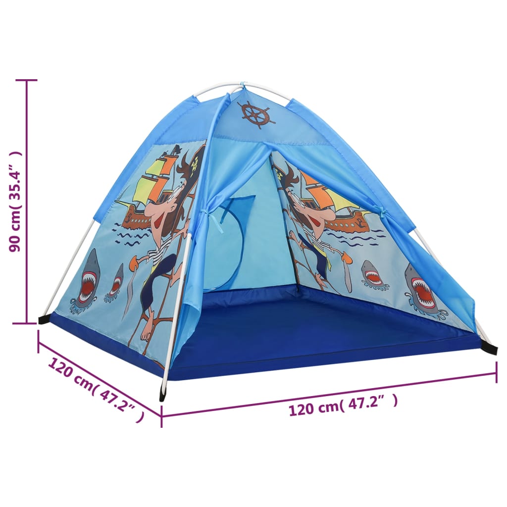 vidaXL Tente de jeu pour enfants avec 250 balles Bleu 120x120x90 cm