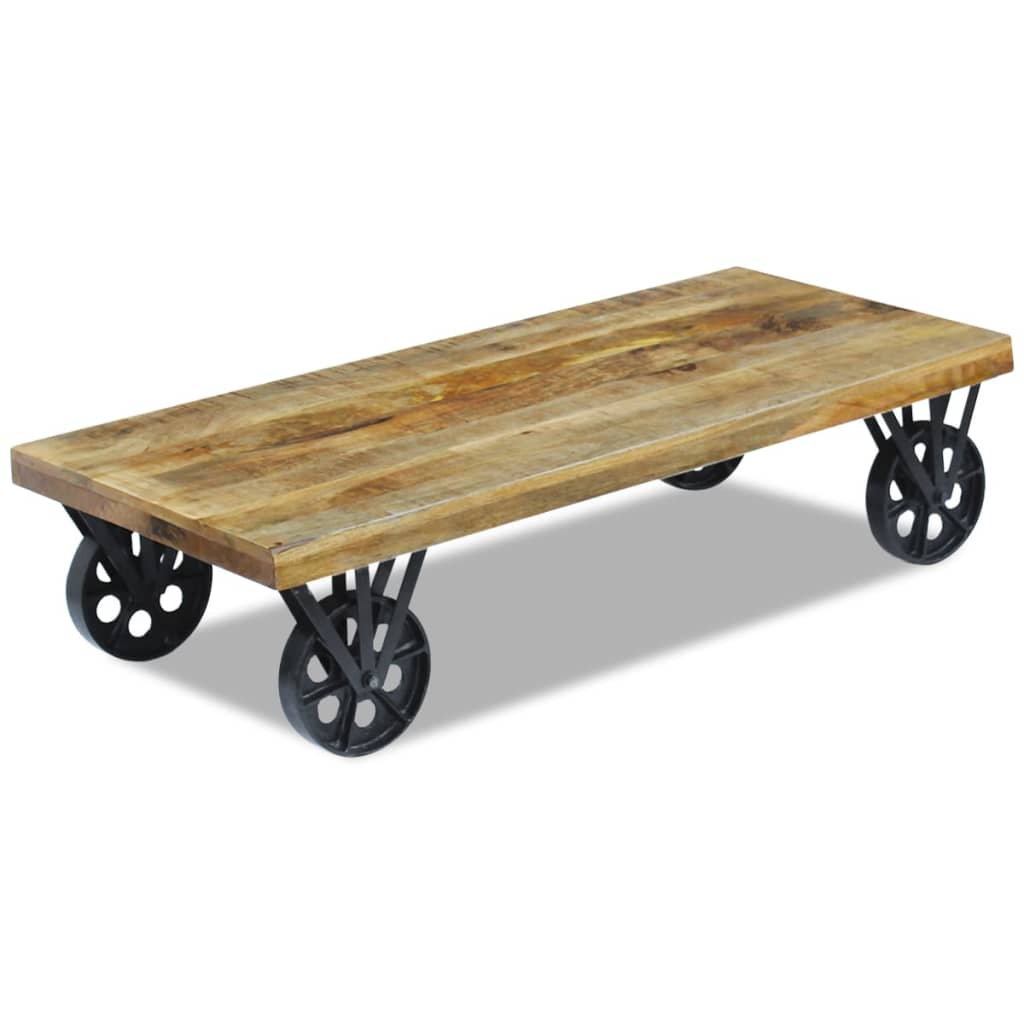 vidaXL Table basse bois de manguier 120x60x30 cm