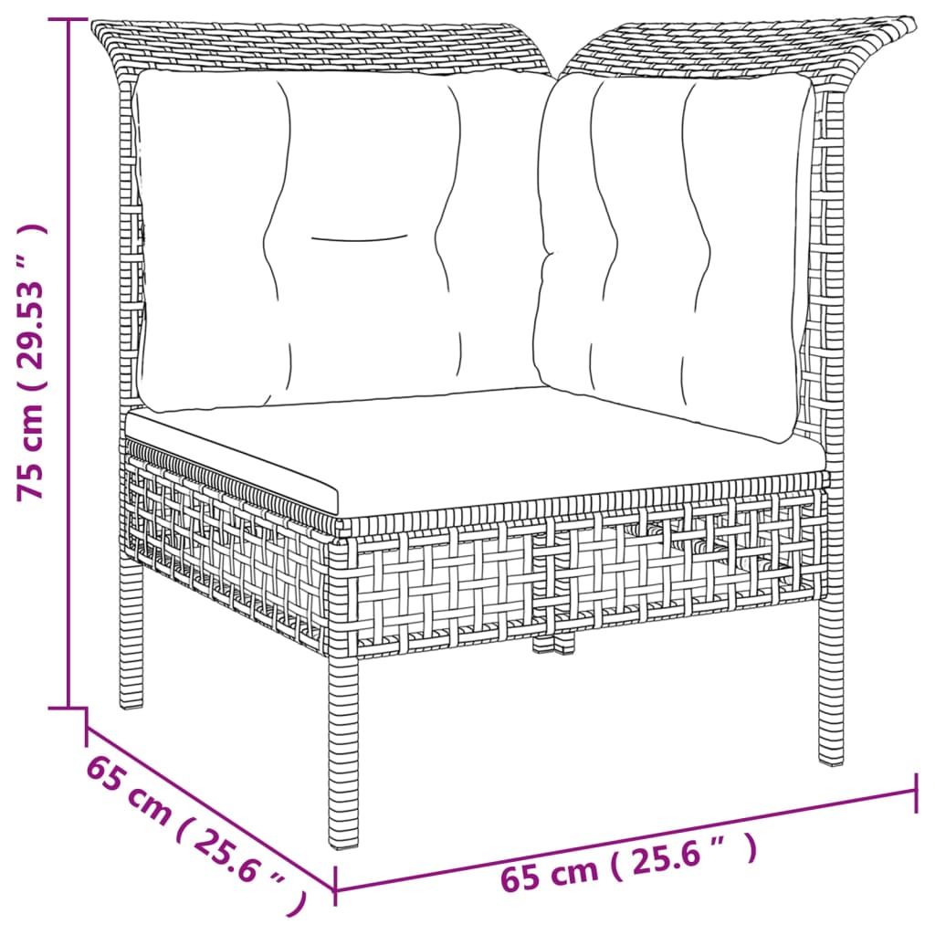 vidaXL Salon de jardin 5 pcs avec coussins Gris Résine tressée