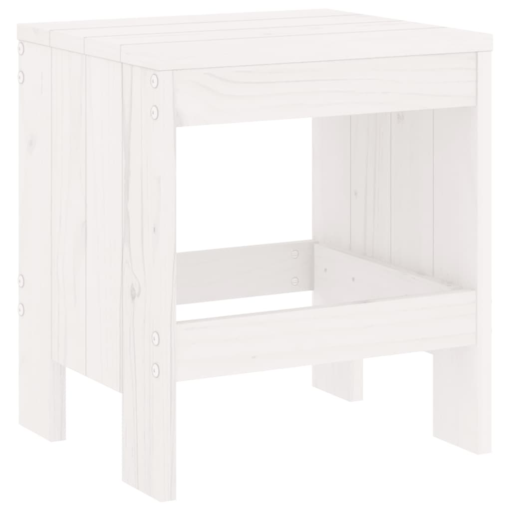 vidaXL Tabourets de jardin lot de 2 blanc 40x36x45 cm bois massif pin