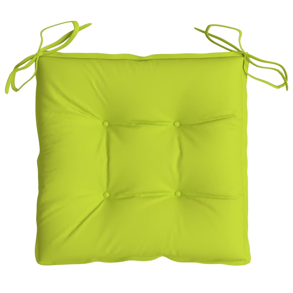 vidaXL Coussins de chaise 6 pcs vert brillant 40x40x7 cm tissu oxford