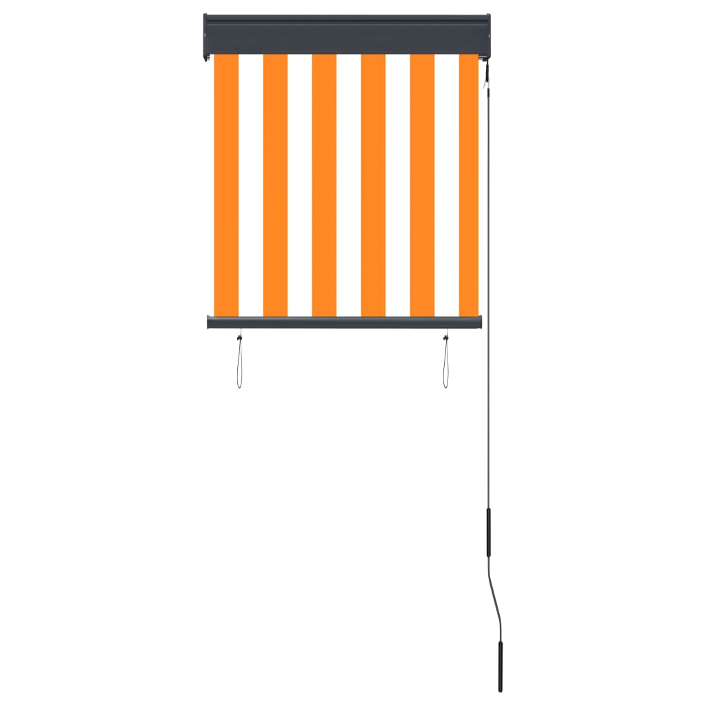 vidaXL Store roulant d'extérieur 60x250 cm Blanc et orange