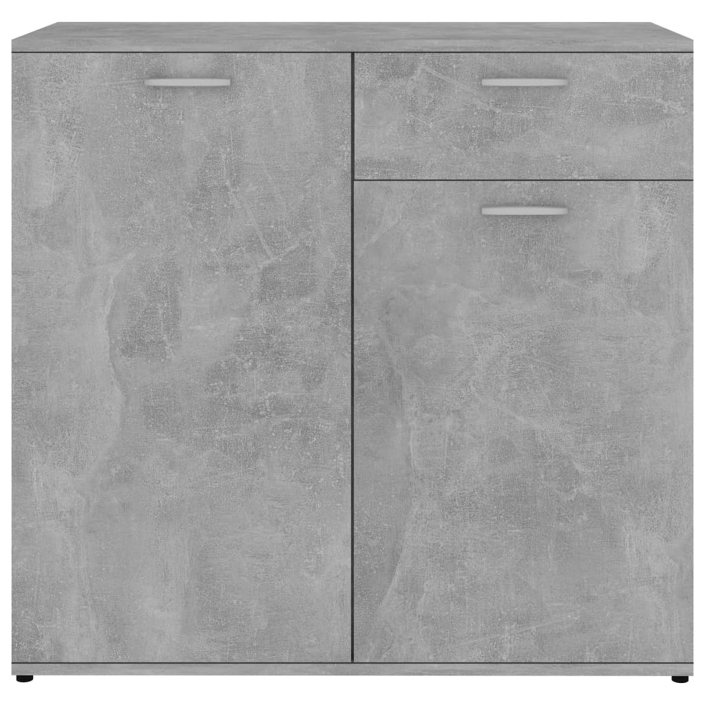 vidaXL Buffet gris béton 80x36x75 cm bois d'ingénierie