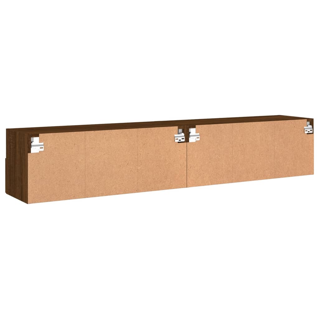 vidaXL Meubles TV muraux 2 pcs chêne marron 80x30x30cm bois ingénierie