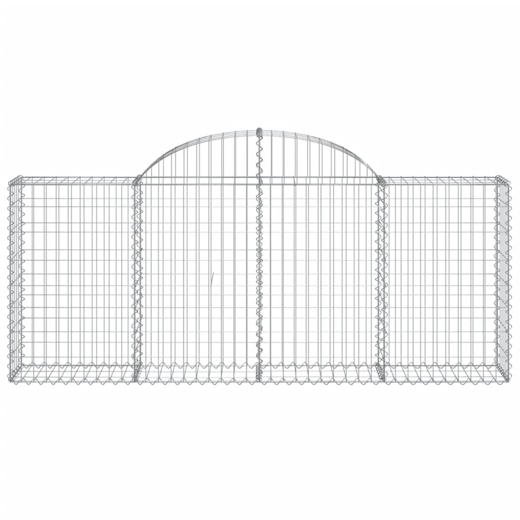 vidaXL Paniers à gabions arqués 20 pcs 200x30x80/100 cm Fer galvanisé