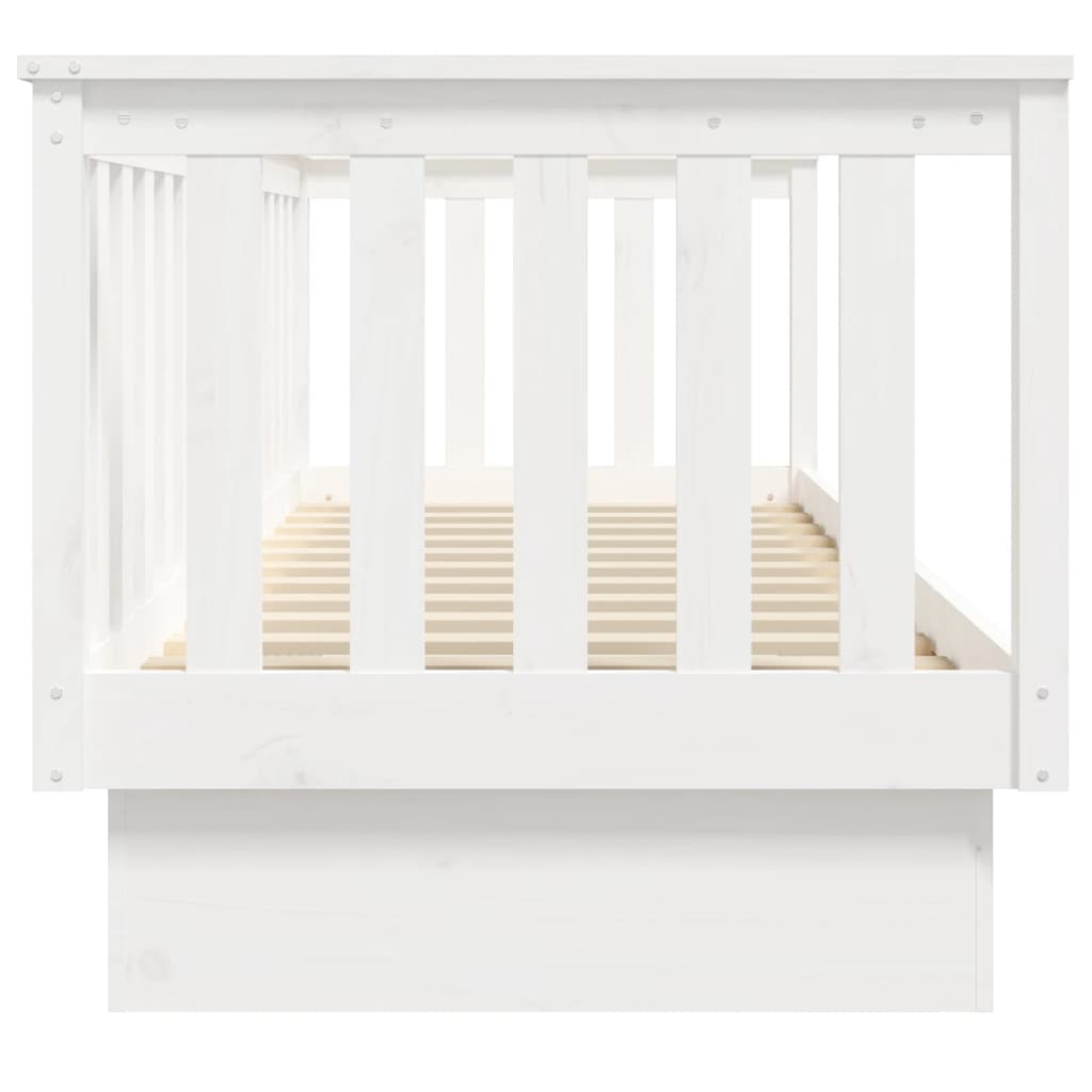 vidaXL Lit de jour Blanc 75x190 cm Bois de pin massif