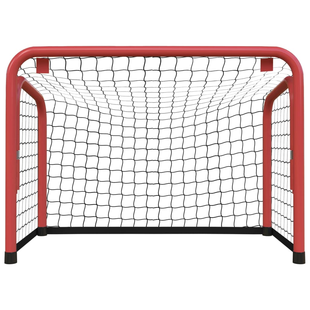 vidaXL But de hockey avec filet rouge et noir 68x32x47 cm