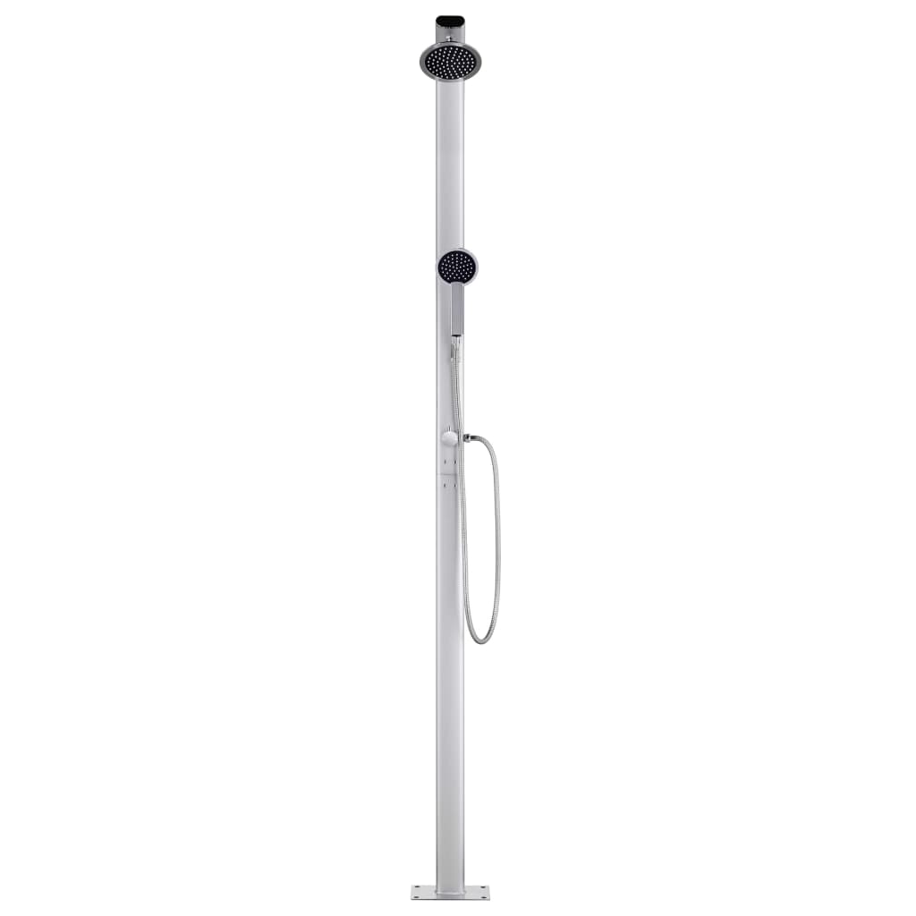 vidaXL Douche de jardin avec base gris 220 cm Aluminium