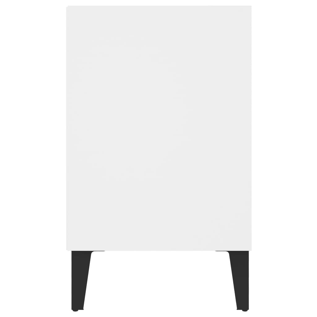 vidaXL Meuble TV avec pieds en métal Blanc 103,5x30x50 cm