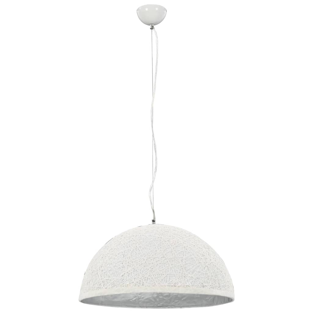 vidaXL Lampe suspendue Blanc et argenté Ø50 cm E27
