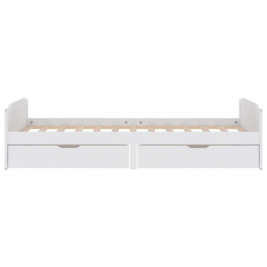 vidaXL Cadre de lit sans matelas blanc bois de pin massif 90x200 cm