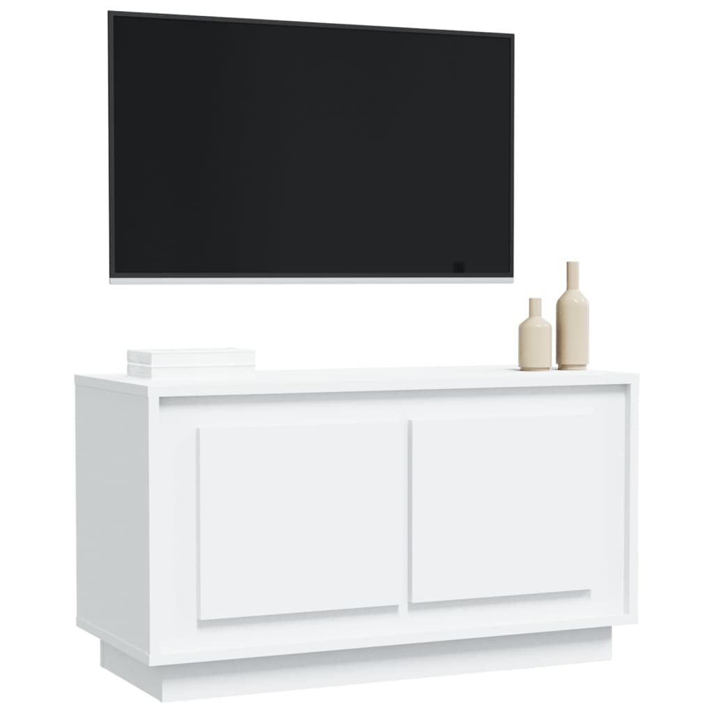 vidaXL Meuble TV blanc 80x35x45 cm bois d'ingénierie