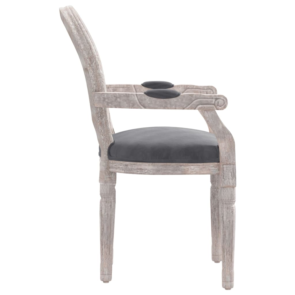 vidaXL Chaise à manger gris foncé 54x56x96,5 cm velours