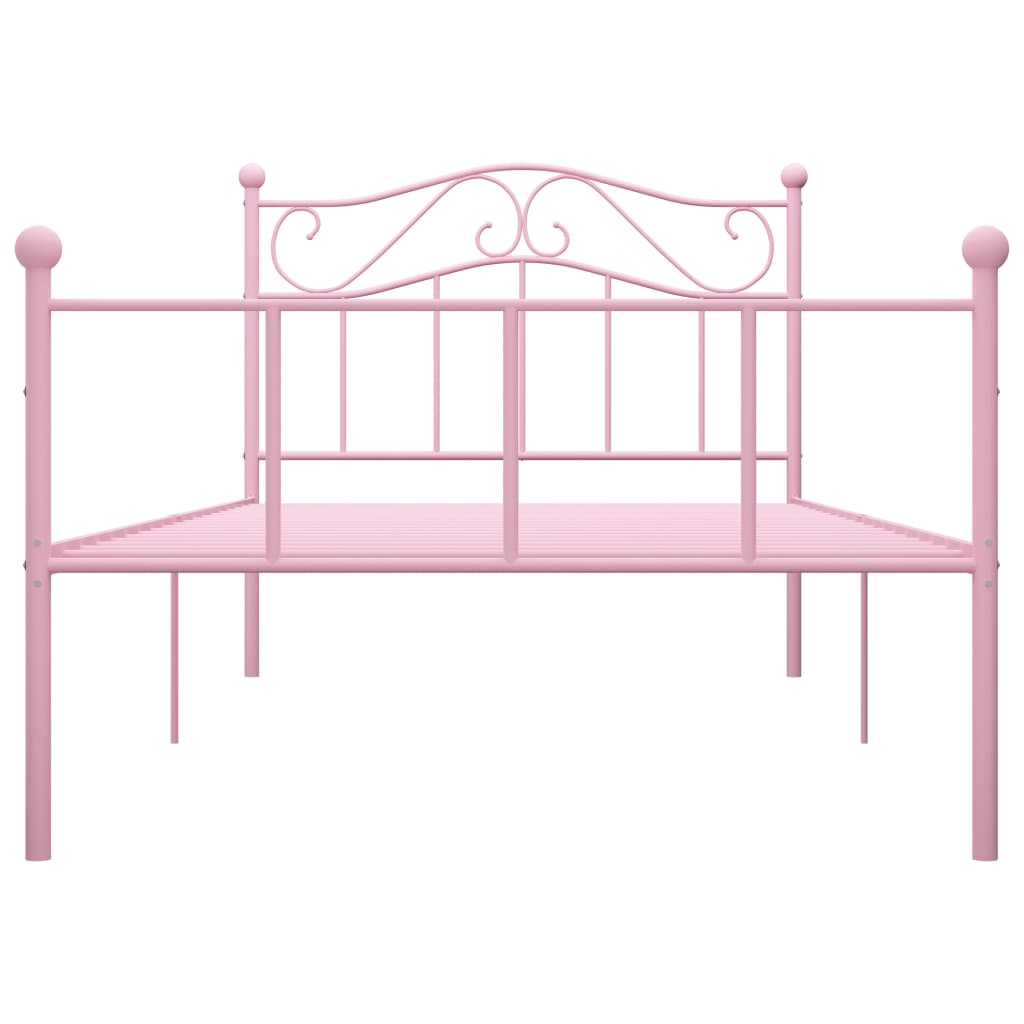 vidaXL Cadre de lit sans matelas rose métal 90x200 cm