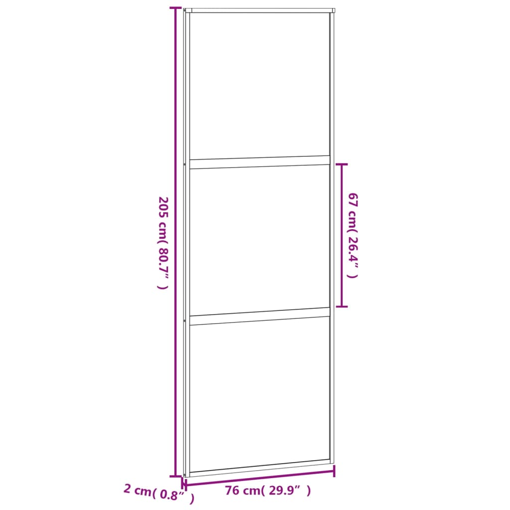 vidaXL Porte coulissante blanc 76x205 cm verre trempé aluminium