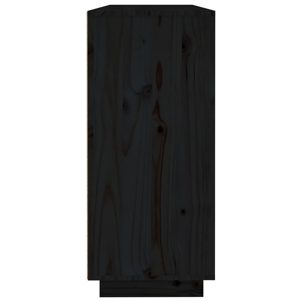 vidaXL Buffet Noir 120x35x80 cm Bois massif de pin