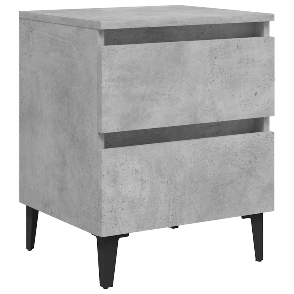 vidaXL Table de chevet gris béton 40x35x50 cm bois d'ingénierie