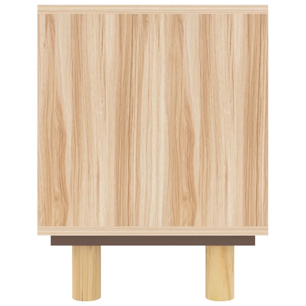 vidaXL Meuble TV Marron 105x30x40 cm Bois de pin massif rotin naturel