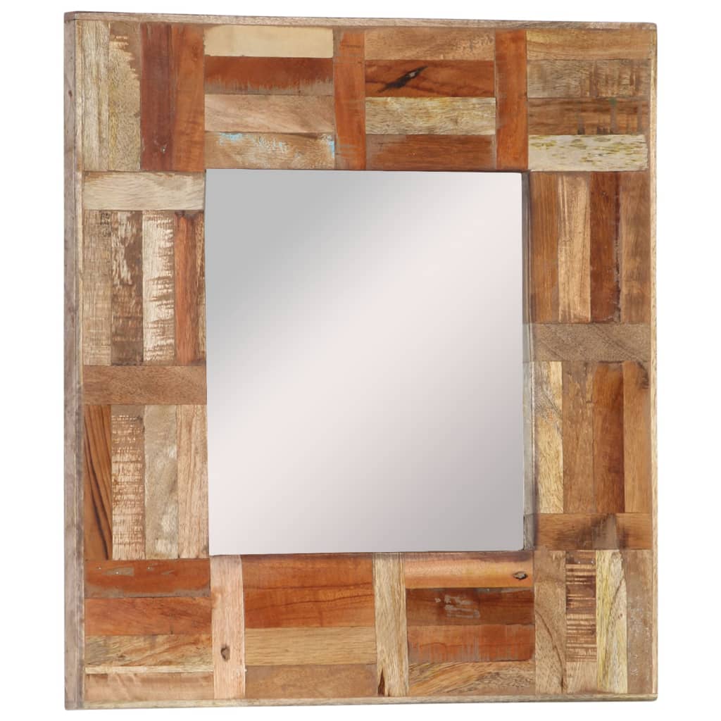 vidaXL Miroir mural Bois massif de récupération 50x50 cm