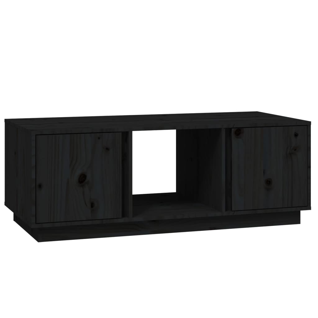 vidaXL Table basse Noir 110x50x40 cm Bois massif de pin