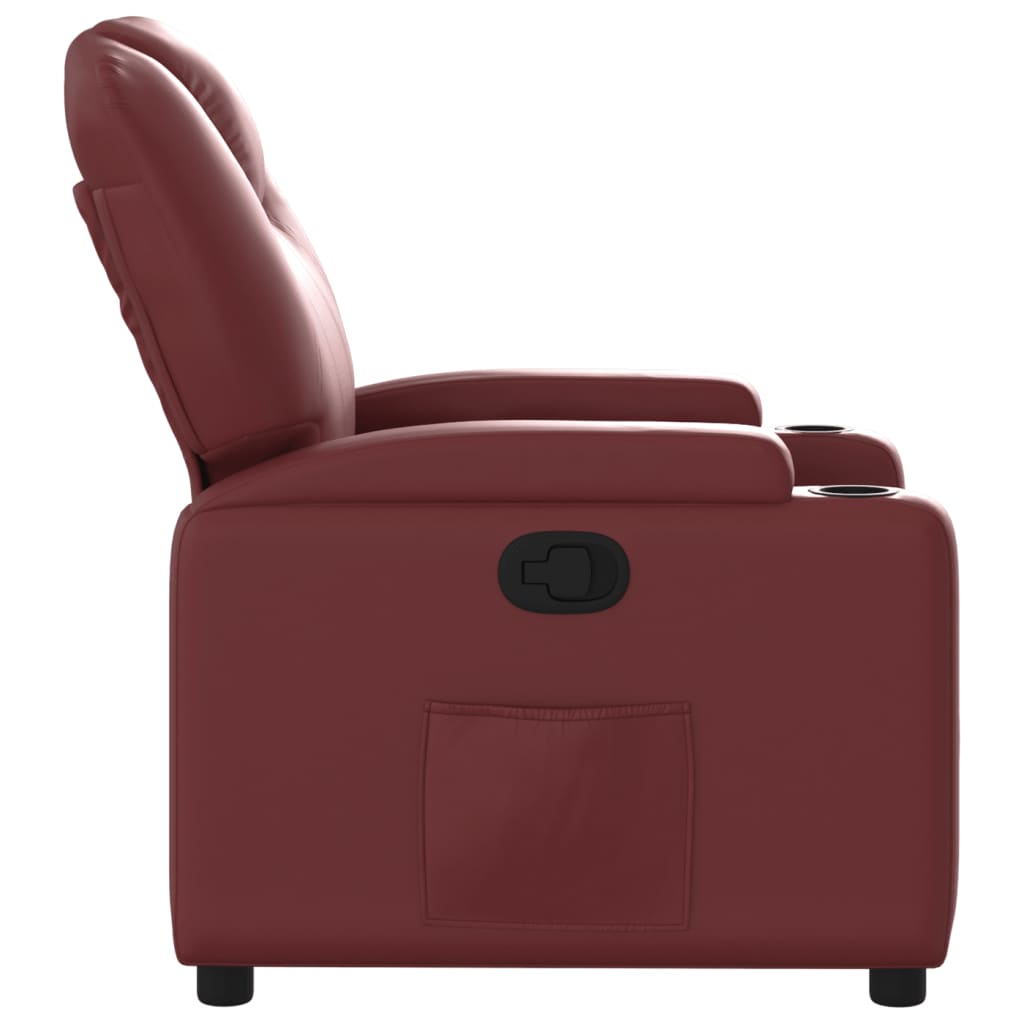 vidaXL Fauteuil inclinable Rouge bordeaux Similicuir