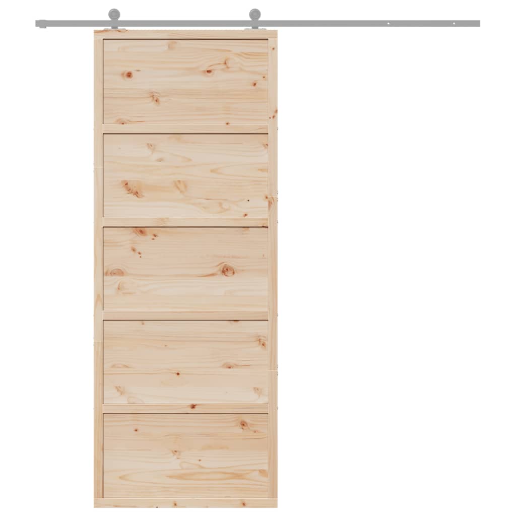 vidaXL Porte de grange 80x208 cm bois massif de pin