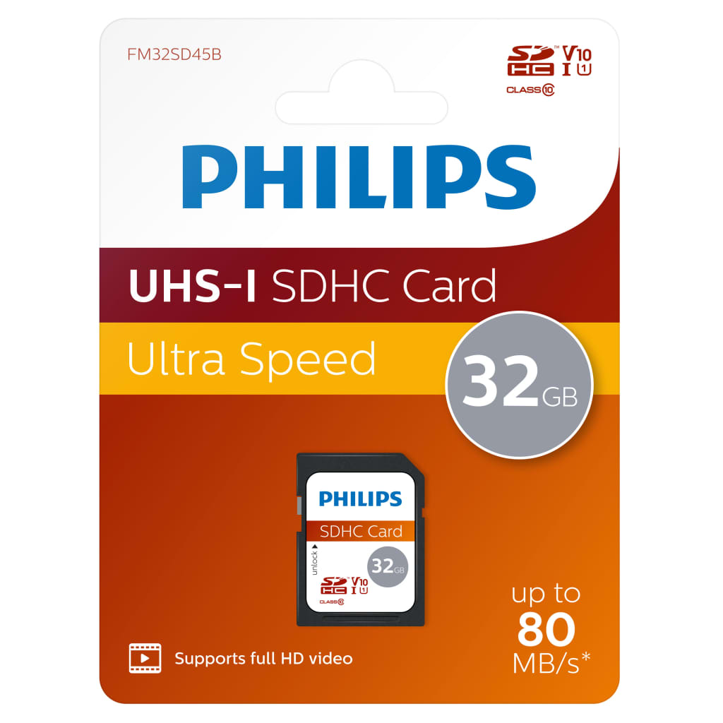 Philips Carte mémoire SDHC 32 Go UHS-I U1 V10