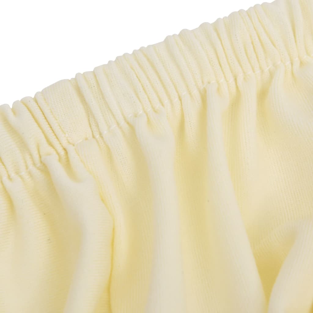 vidaXL Housse extensible de canapé 3 places Crème Jersey de polyester