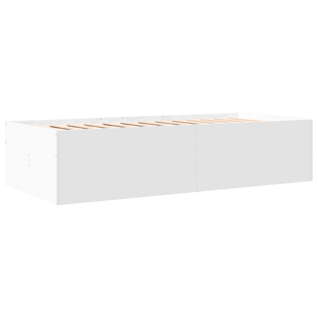vidaXL Lit de jour avec tiroirs blanc 90x190 cm bois d'ingénierie