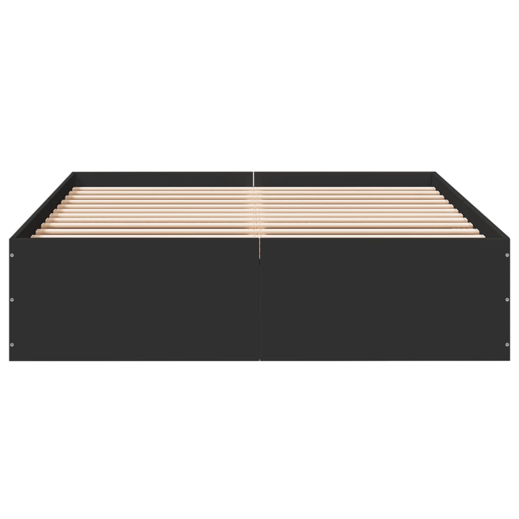 vidaXL Cadre de lit sans matelas noir 135x190 cm