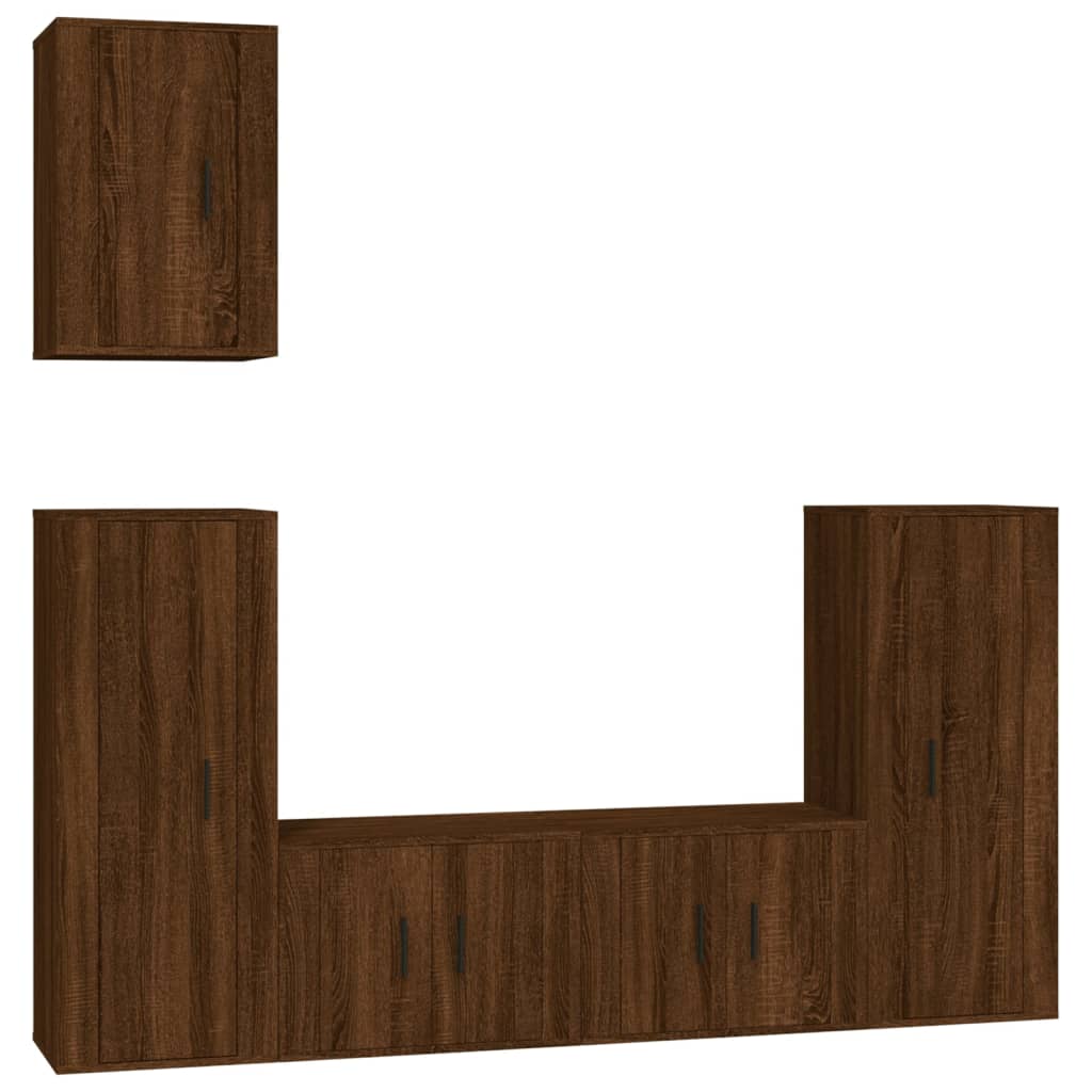 vidaXL Ensemble de meubles TV 5 pcs Chêne marron Bois d'ingénierie