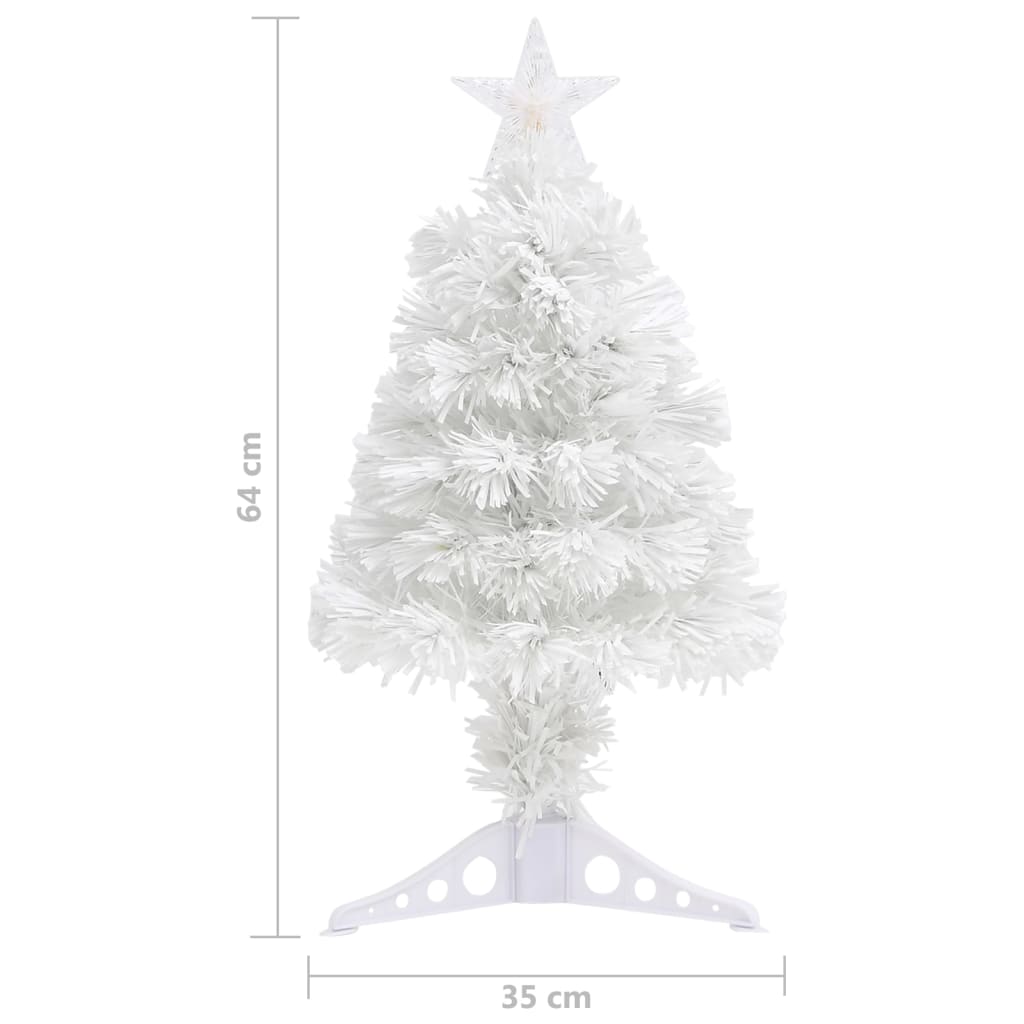 vidaXL Arbre de Noël artificiel pré-éclairé blanc 64 cm fibre optique