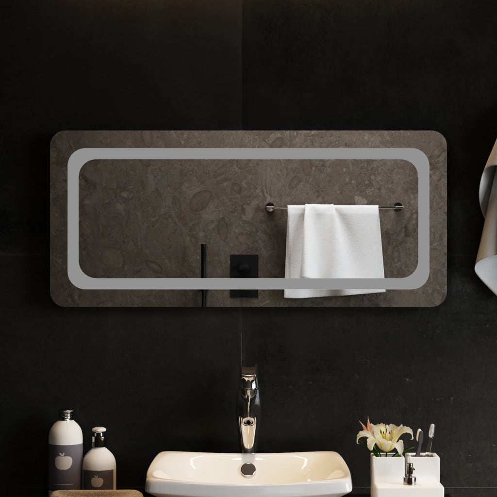 vidaXL Miroir de salle de bain à LED 90x40 cm