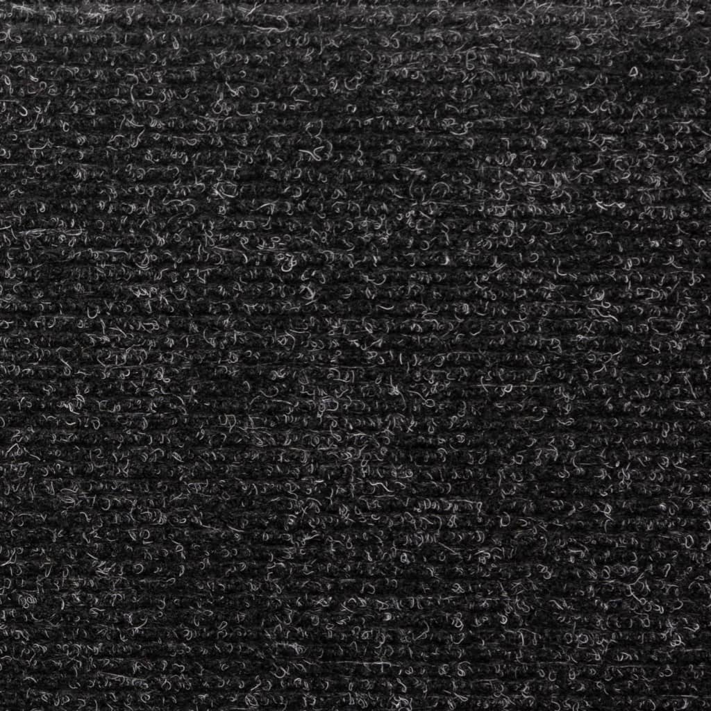 vidaXL Tapis d'escalier 15 pcs Tissu aiguilleté 65x21x4 cm Noir
