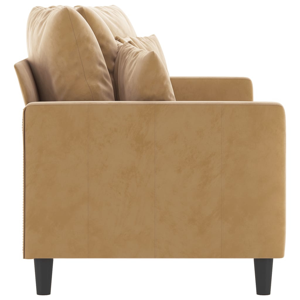 vidaXL Canapé à 2 places Marron 140 cm Velours