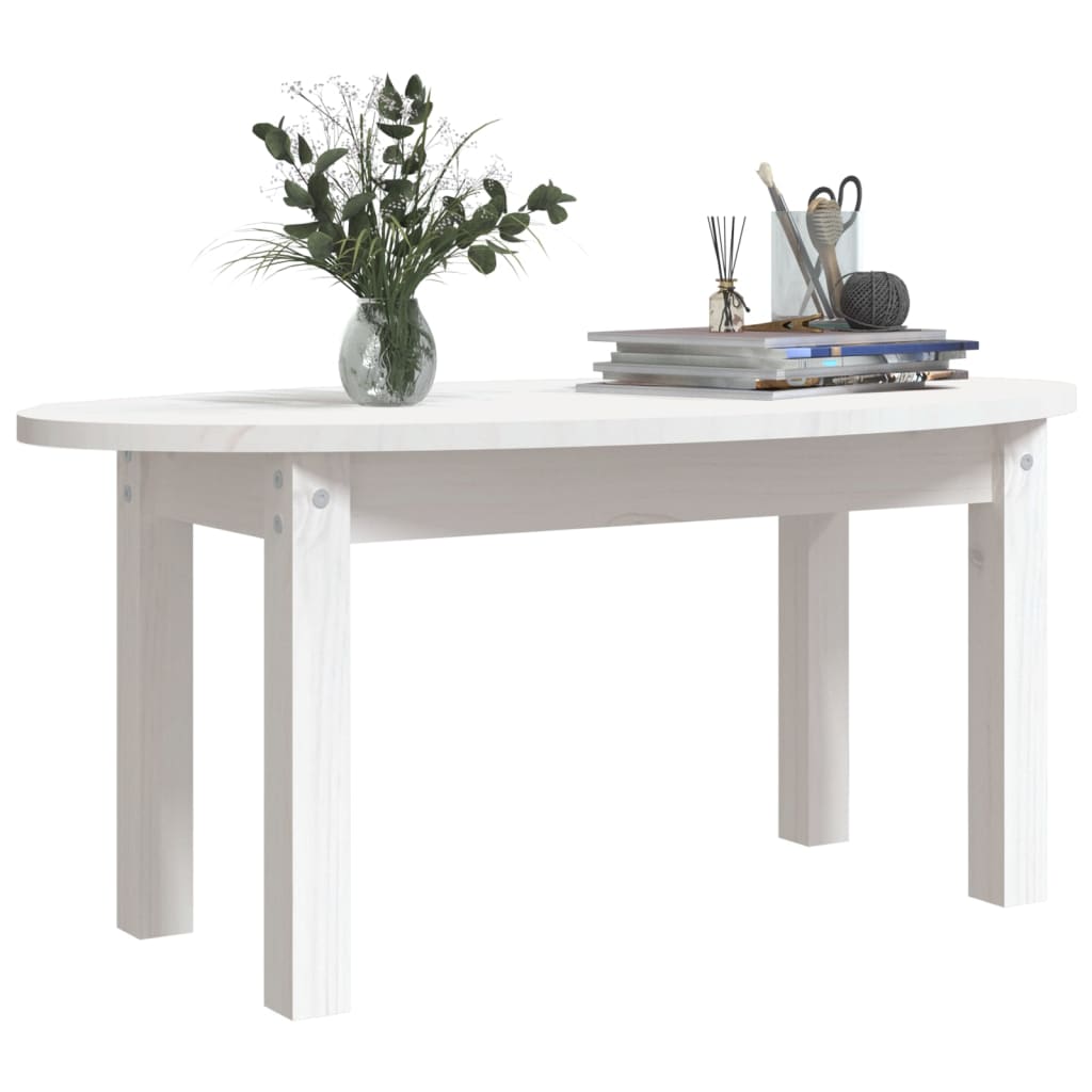 vidaXL Table basse Blanc 80x40x35 cm Bois massif de pin