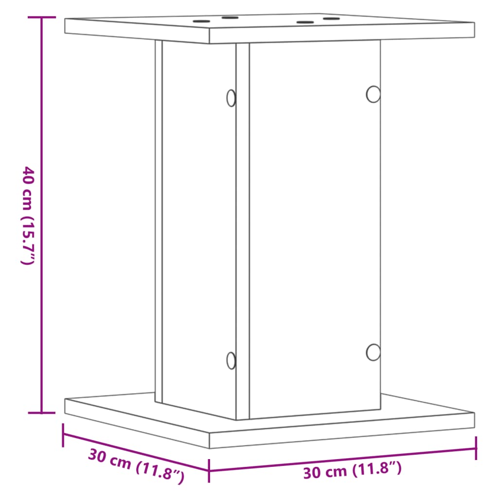 vidaXL Supports de haut-parleurs 2 pcs chêne marron bois d'ingénierie