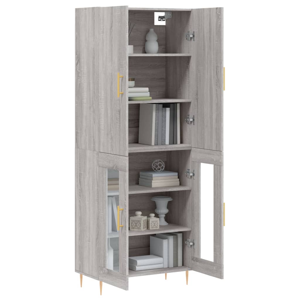 vidaXL Buffet haut Sonoma gris 69,5x34x180 cm Bois d'ingénierie