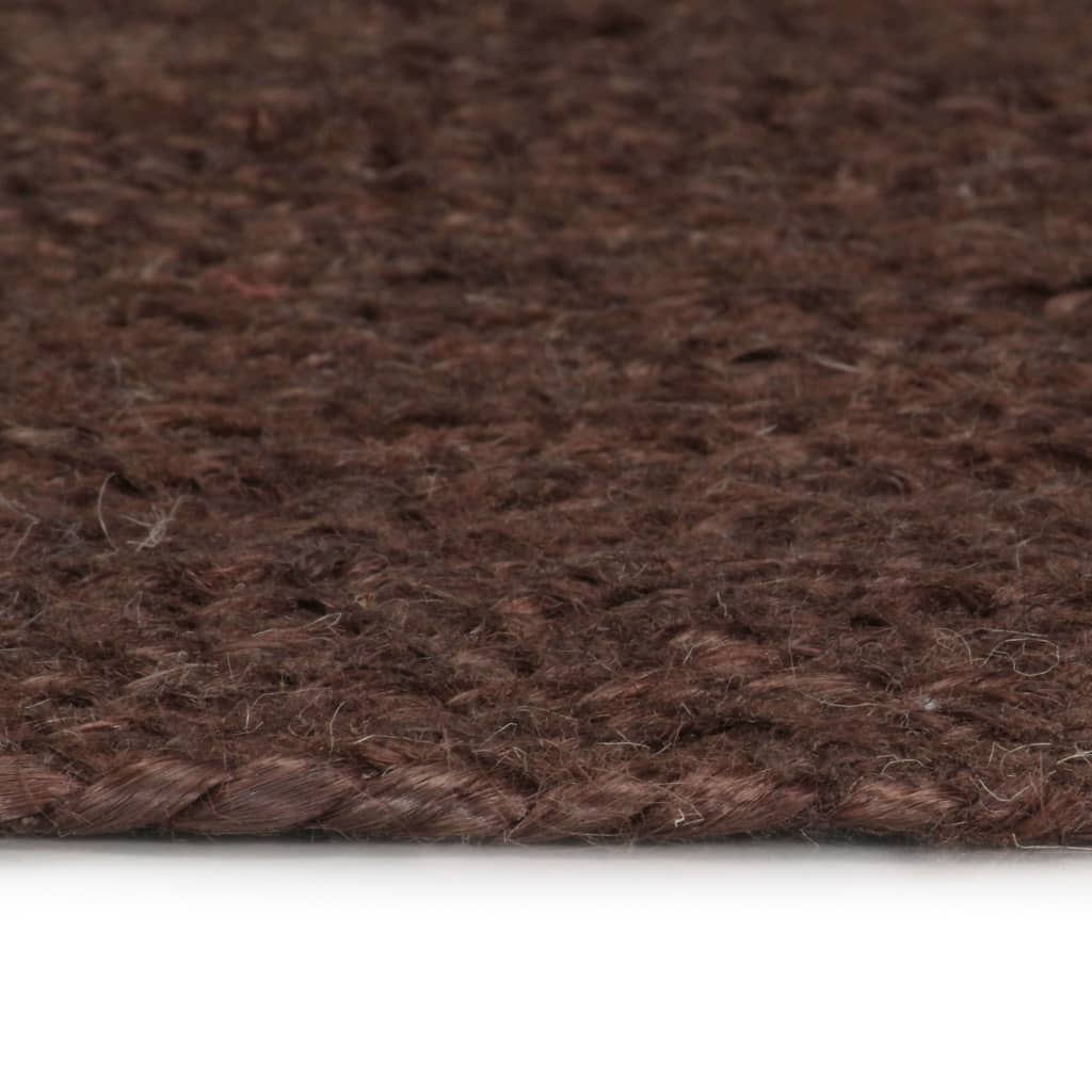 vidaXL Tapis fait à la main Jute Rond 180 cm marron