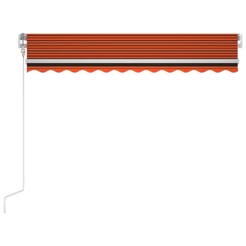 vidaXL Auvent automatique capteur de vent/LED 300x250 cm Orange/marron