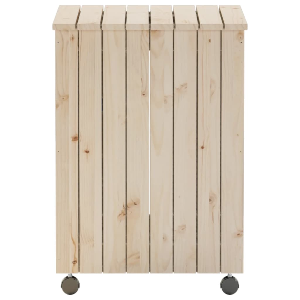 vidaXL Panier à linge et roulettes RANA 45x45x64 cm bois massif de pin