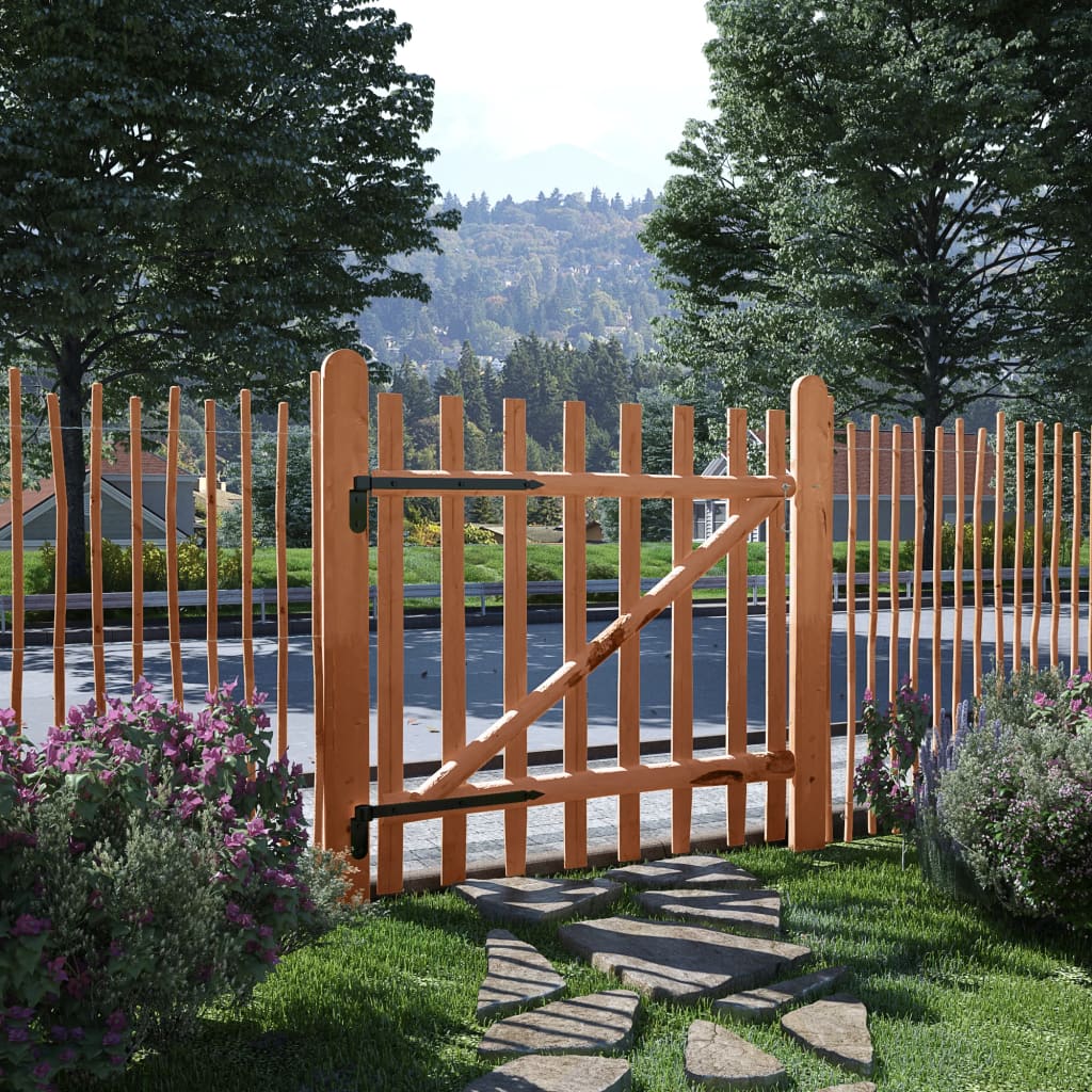 vidaXL Portillon de clôture Bois de noisetier imprégné 100x100 cm