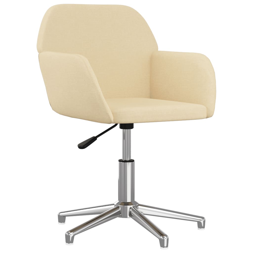 vidaXL Chaise pivotante de bureau Crème Tissu