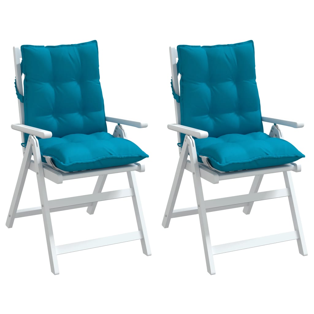 vidaXL Coussins de chaise à dossier bas lot de 2 bleu clair