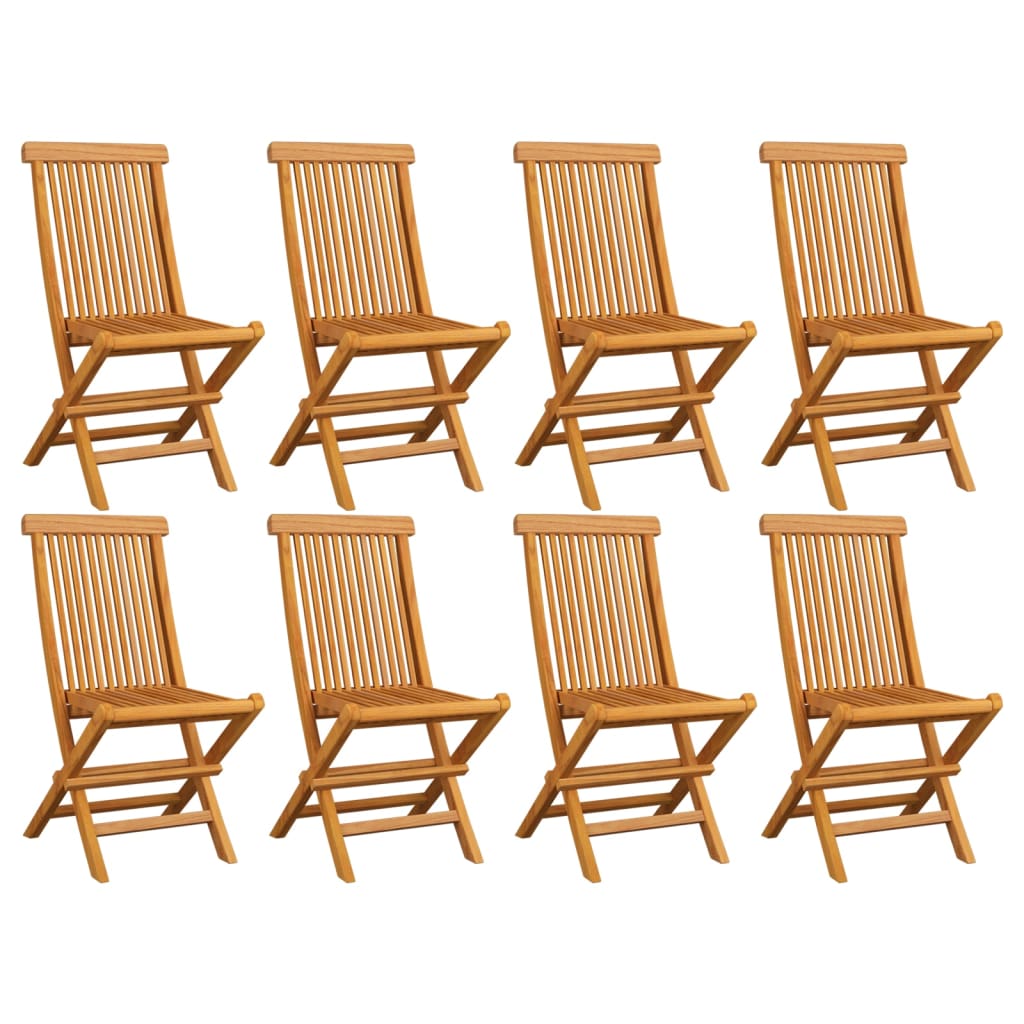 vidaXL Chaises de jardin pliables lot de 8 Bois de teck massif