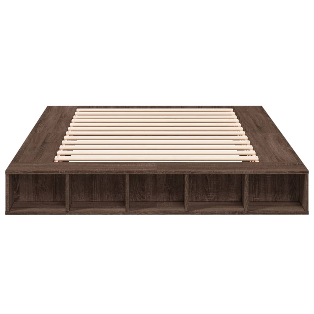 vidaXL Cadre de lit sans matelas chêne marron 160x200 cm