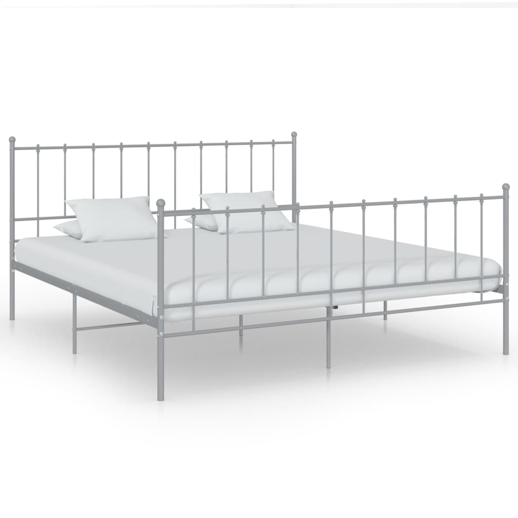 vidaXL Cadre de lit sans matelas gris métal 200x200 cm