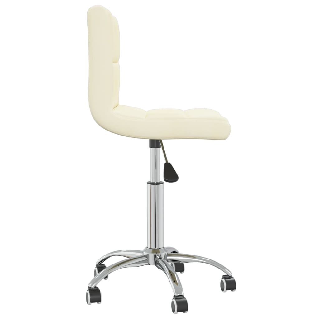 vidaXL Chaise pivotante de salle à manger Crème Tissu